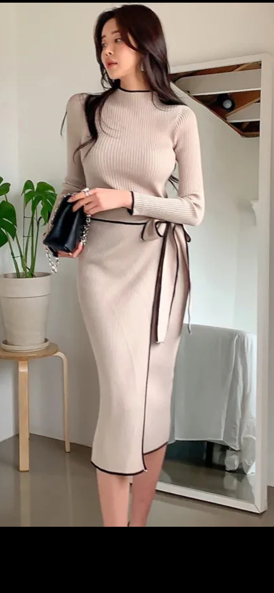 Tan Classy Sweater Dress