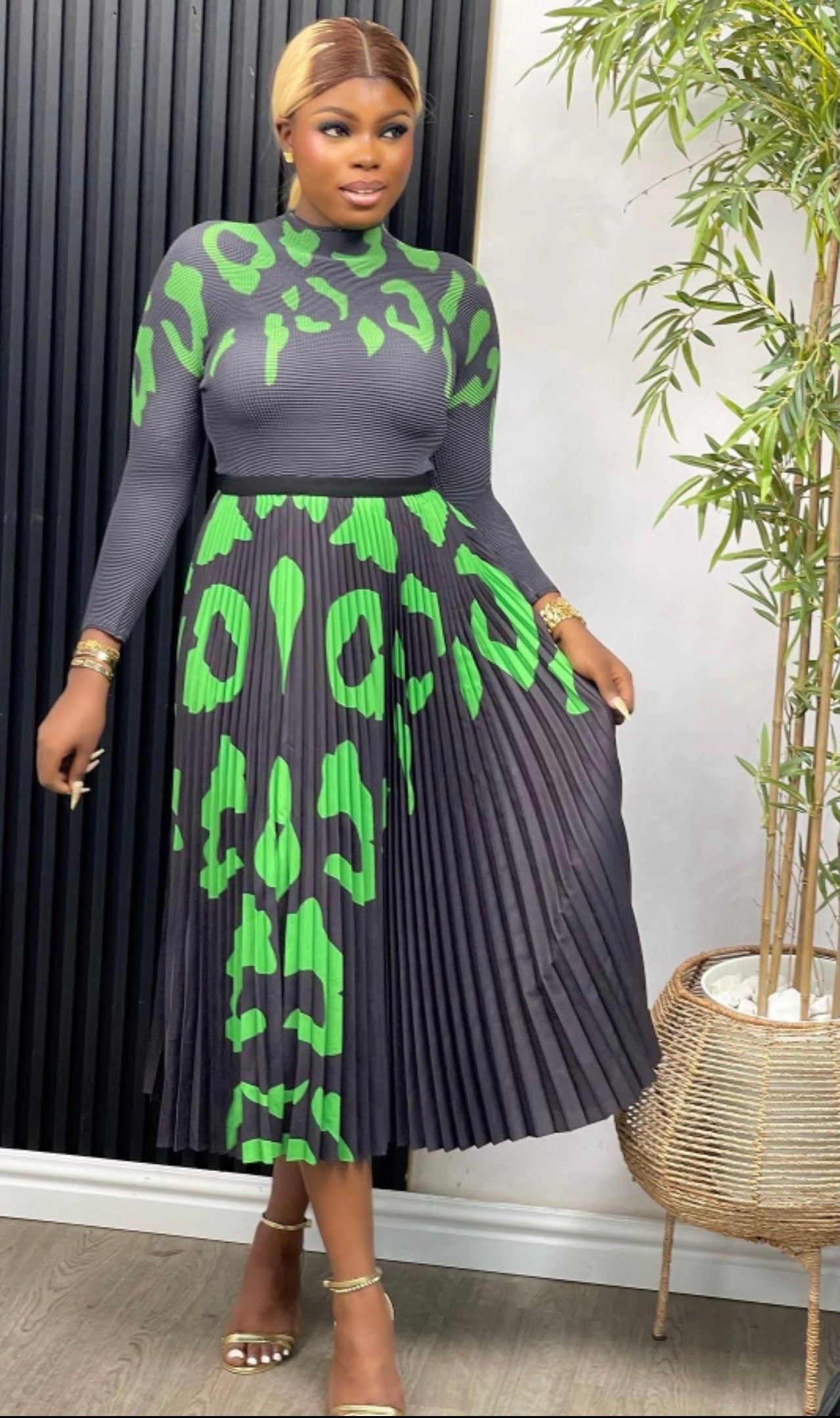 Classy 2pc Green Print