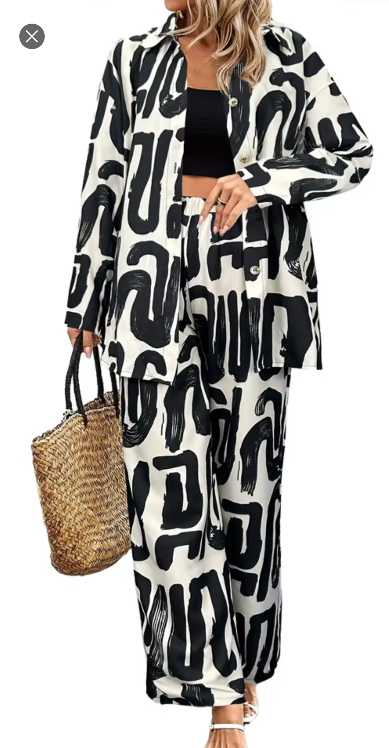 Classy Black & White 2piece Set