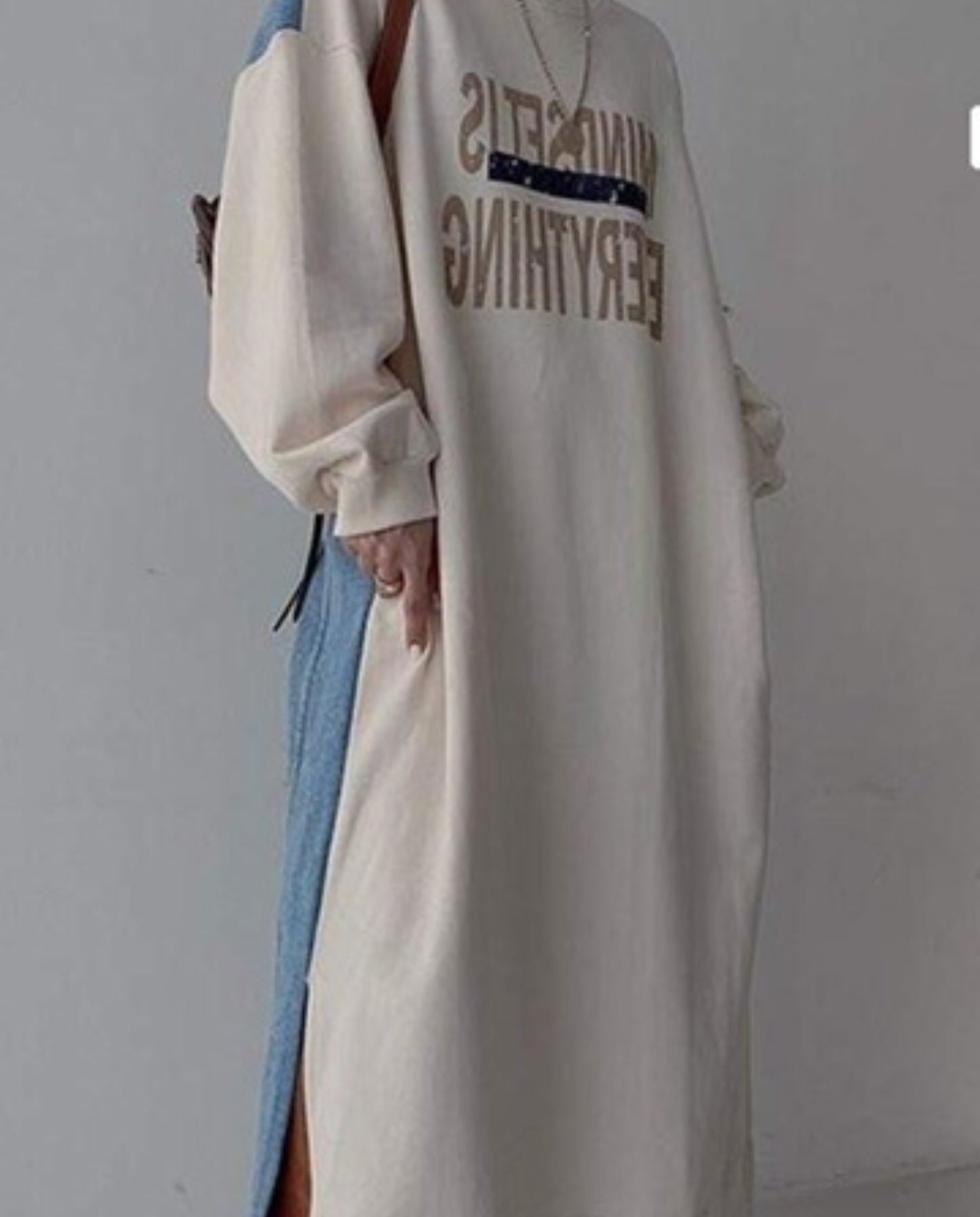 Classy “Mindset Is Everything” Sweatshirt Dress