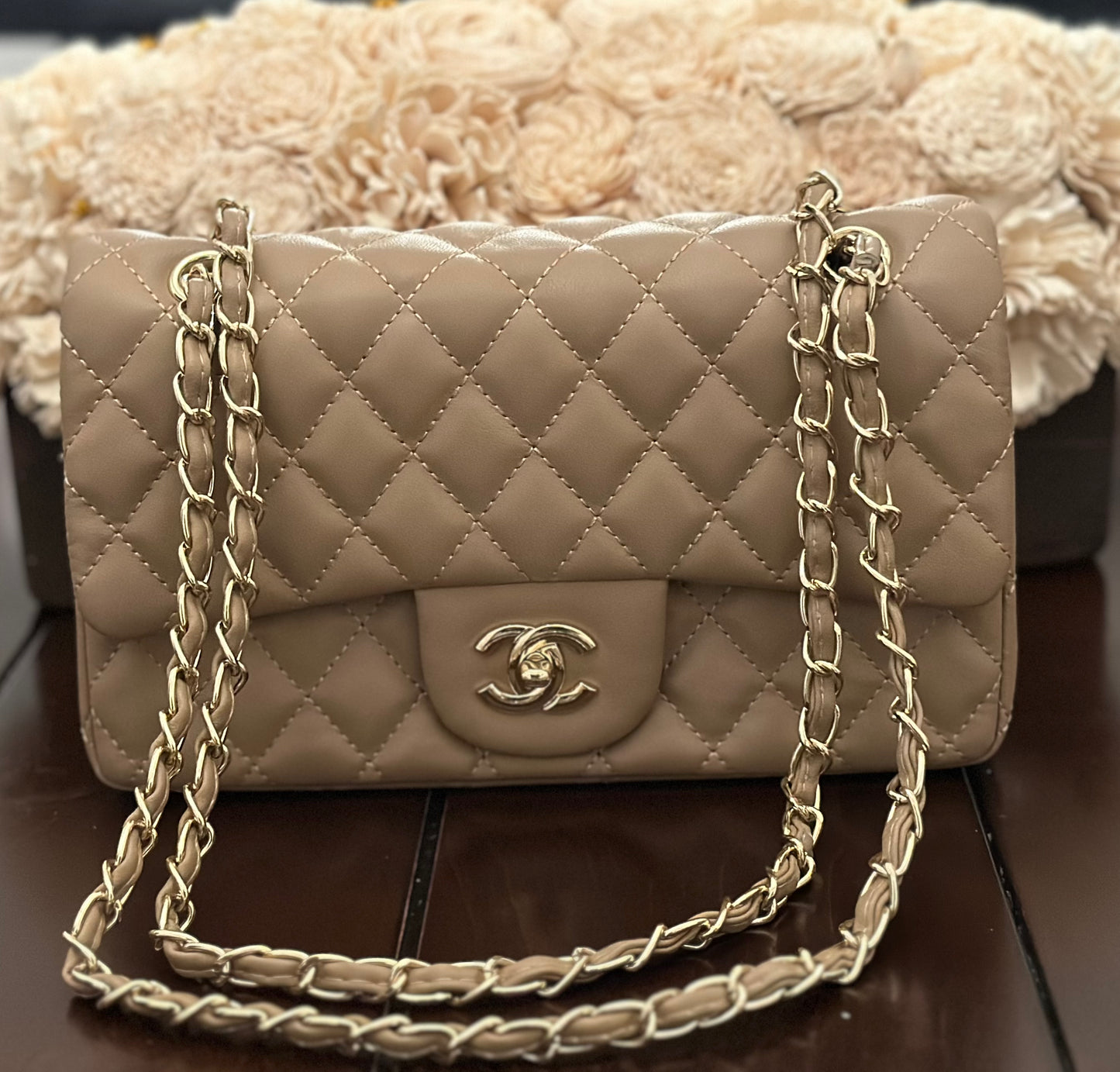 Classy Small Tan Double C Purse