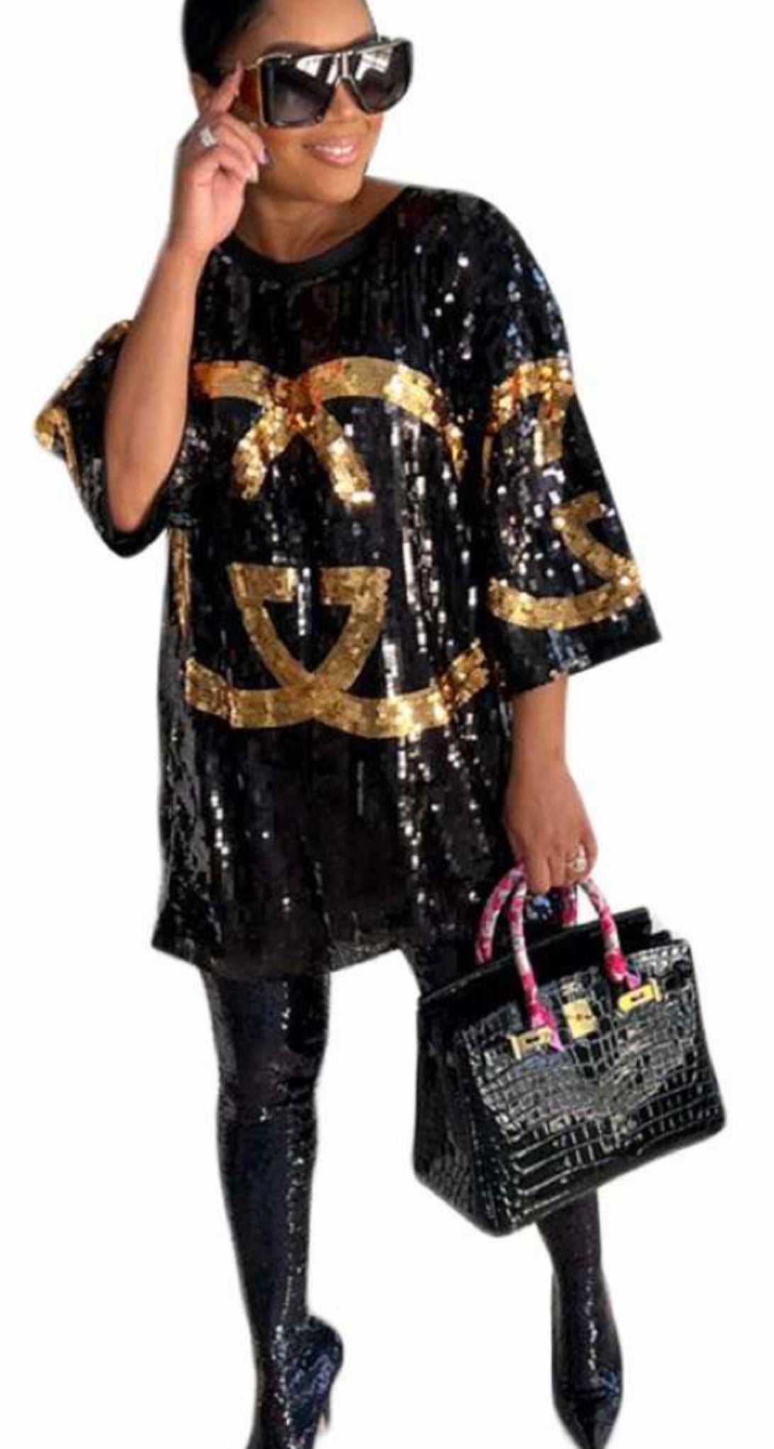 Classy Double G Sequin