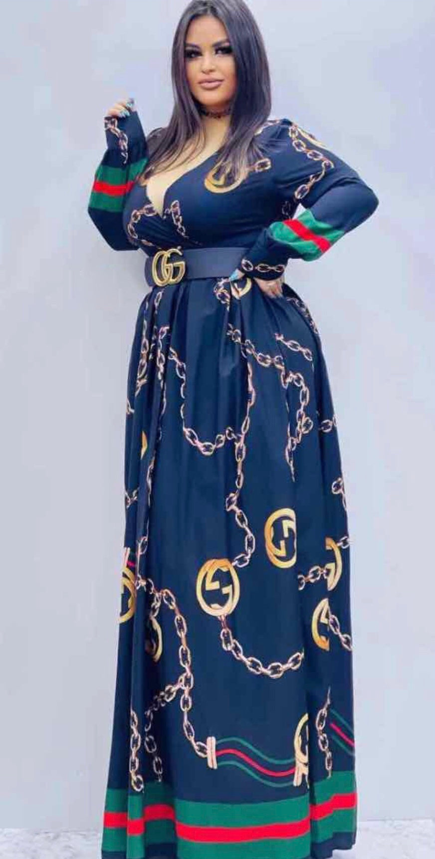 Classy Navy Double G Dress