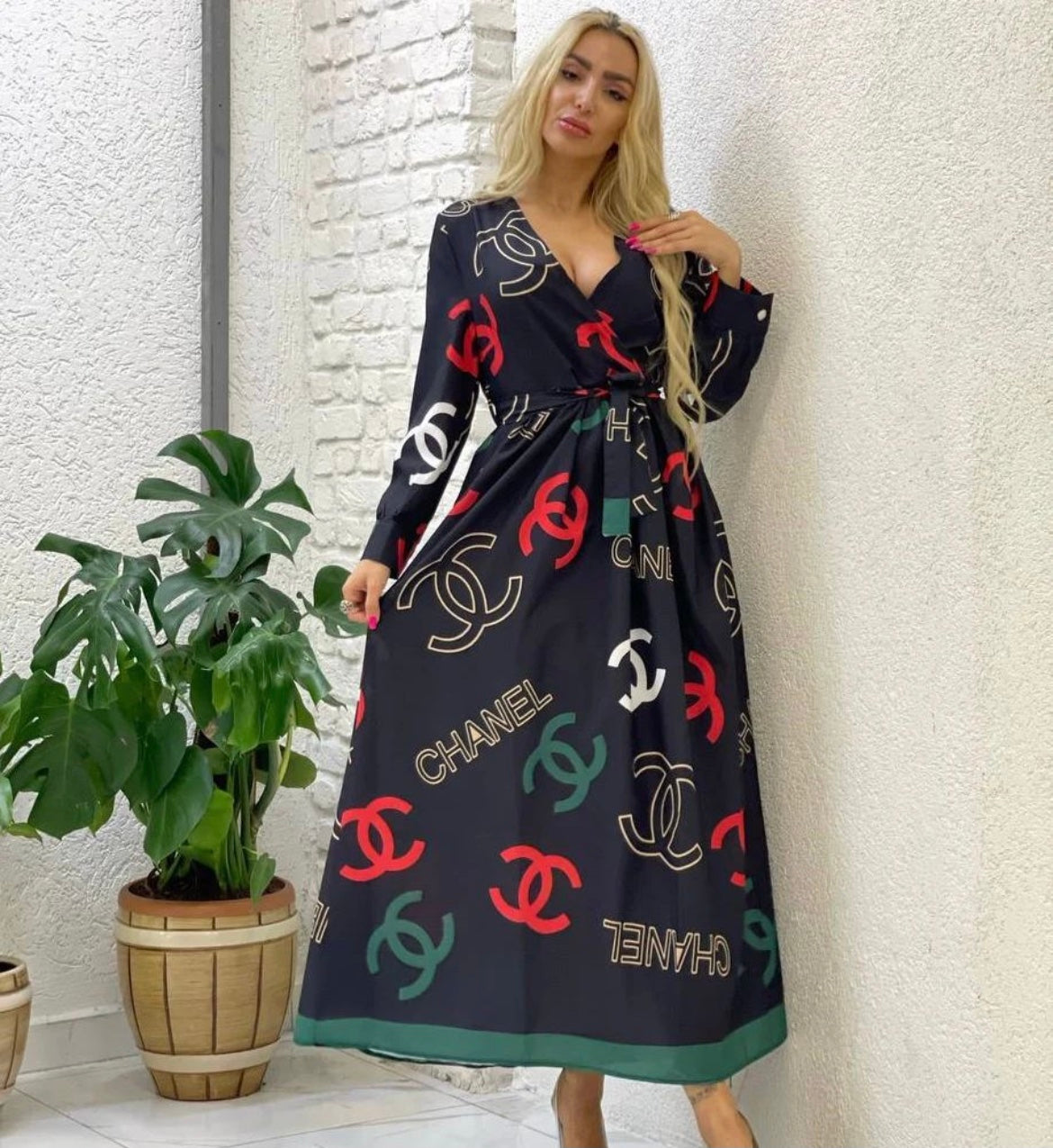 Classy Black Double C Dress