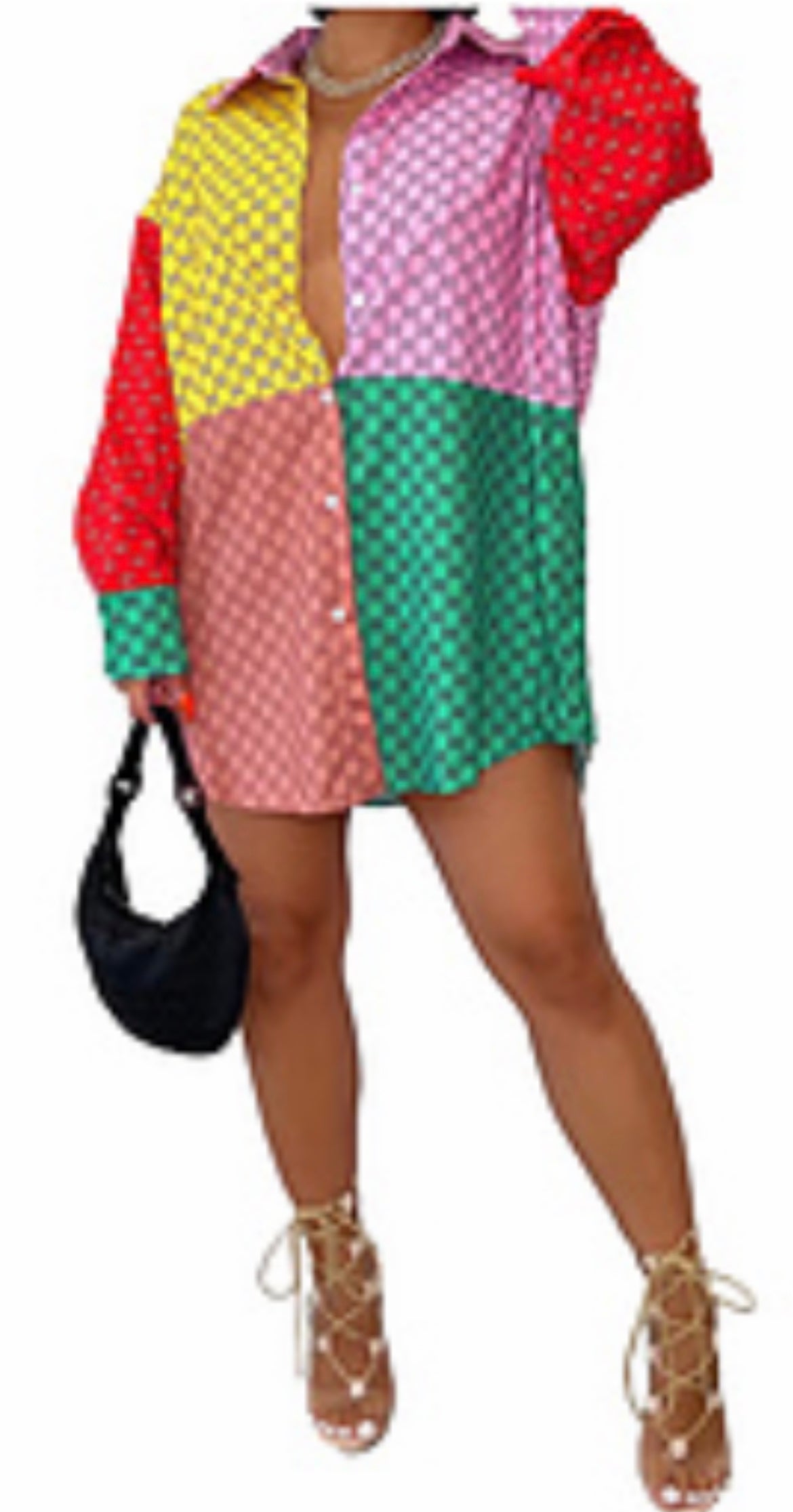 Classy Colorful Double G Dress-Blouse