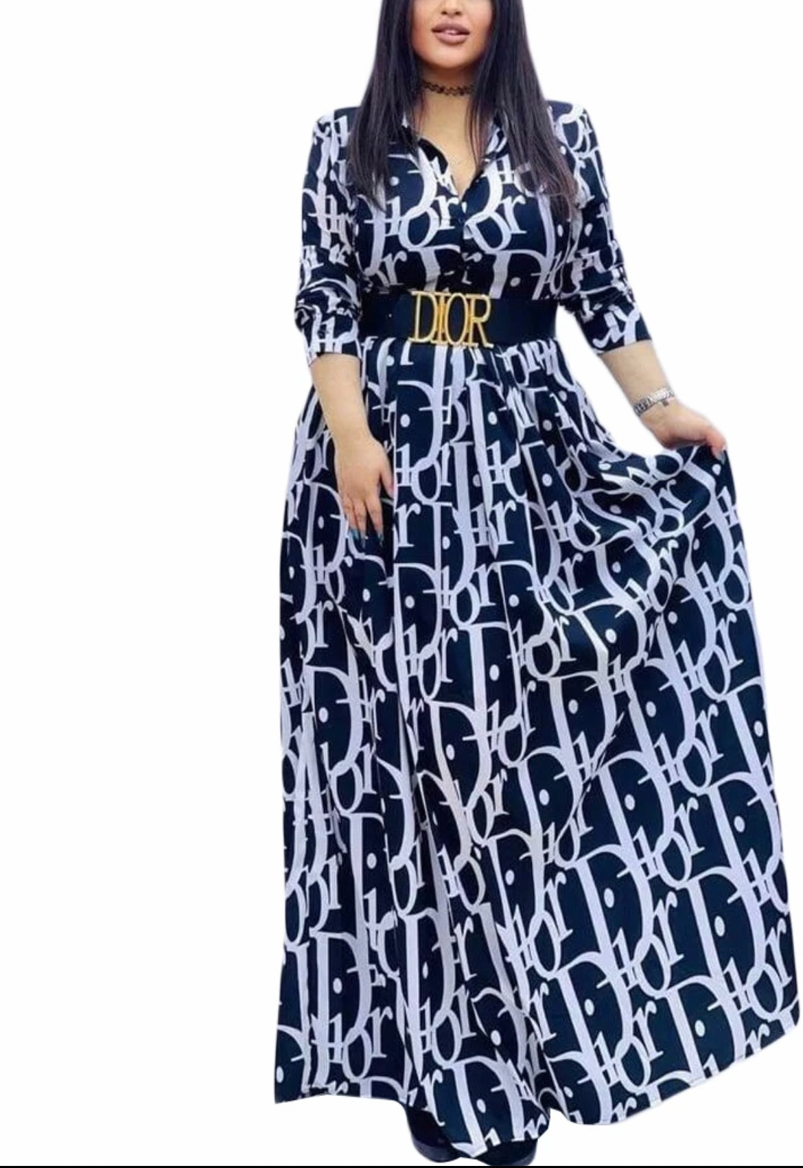 Classy CD Navy & White Dress