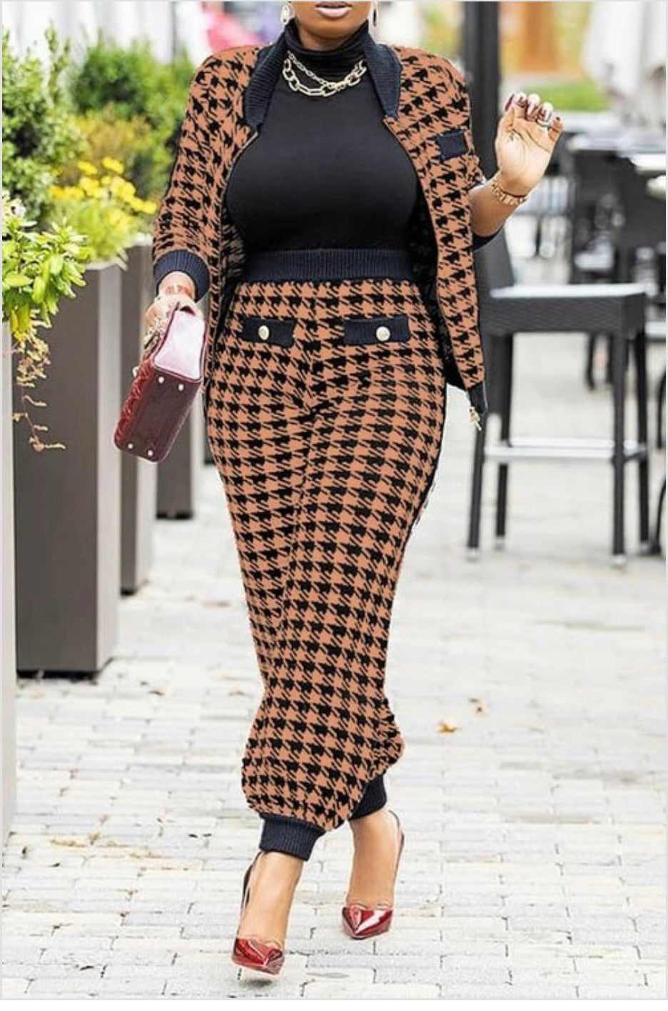 Classy 2 Piece Houndstooth set