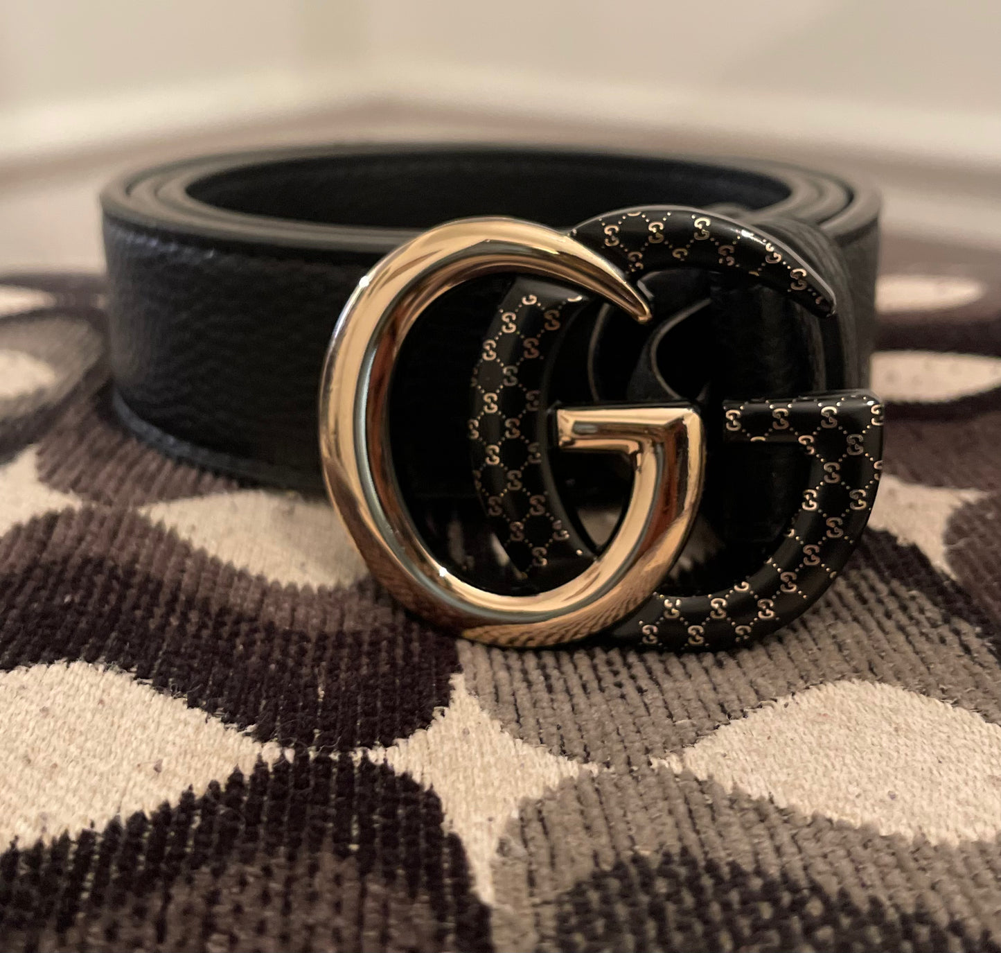 Classy Black &Gold Double G Belt