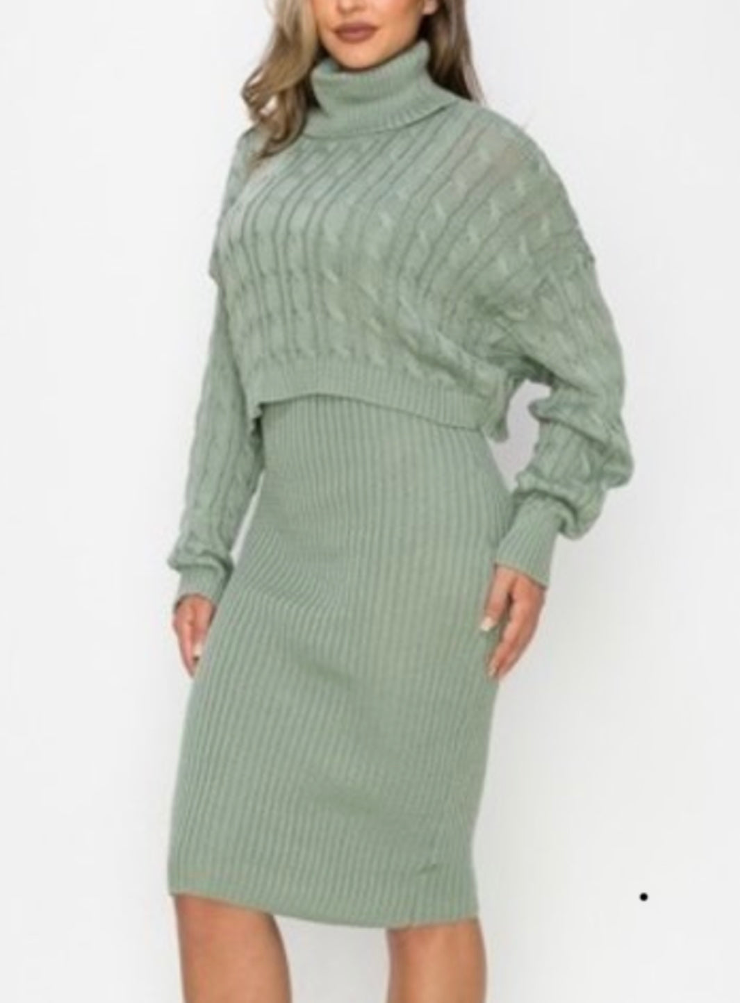 Classy Mint 2pc Sweater Dress