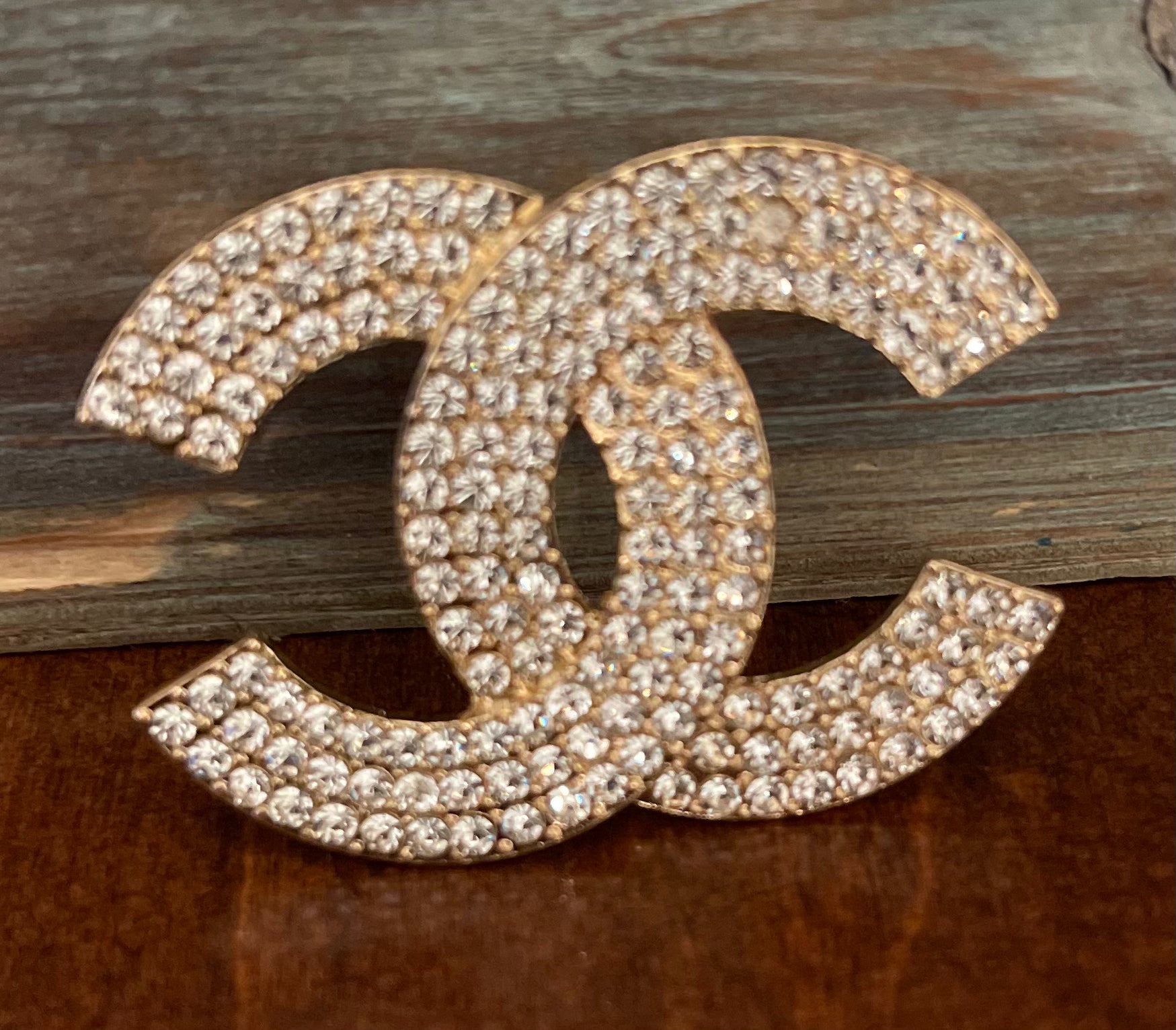 Classy Gold Double C Brooch Her Class Boutique