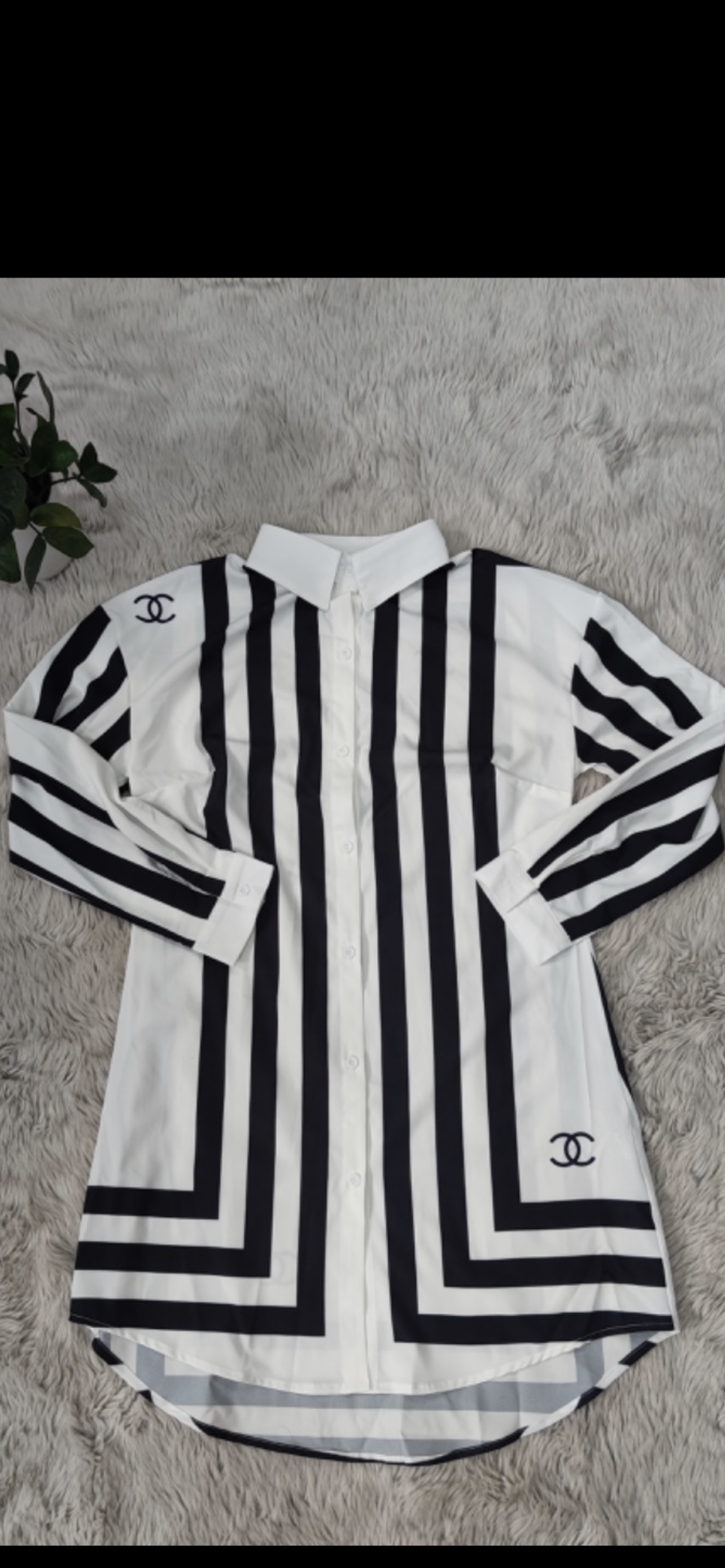 Classy Black & White Double G Shirt