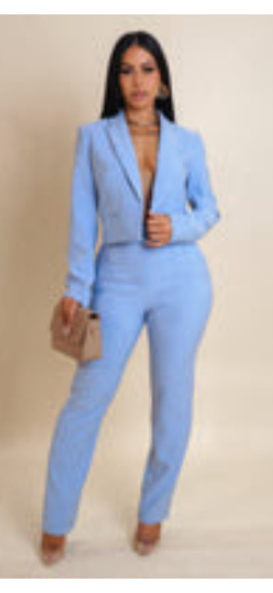 Classy Powder Blue Suit