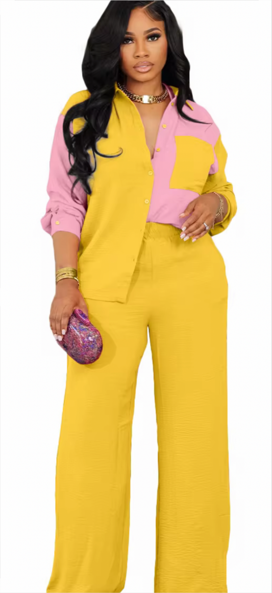 Classy Color Block 2Piece Set