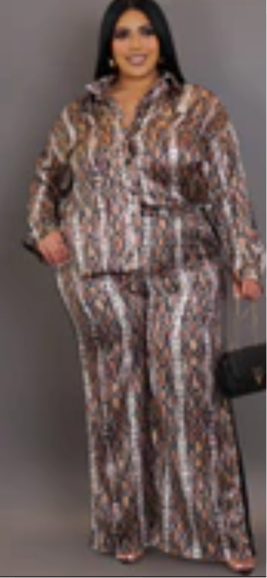 Classy Reptile Print 2 piece Set