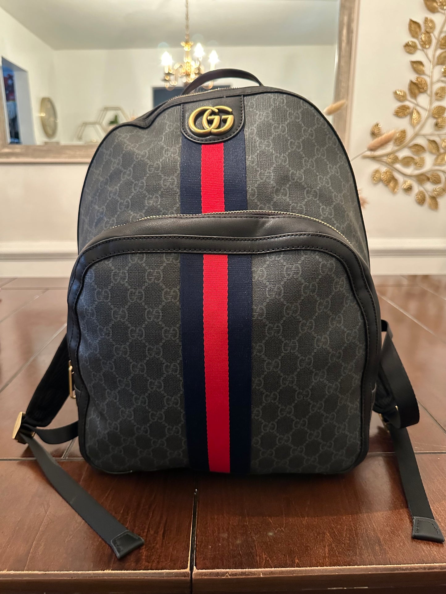 Classy Double G Black Bookbag