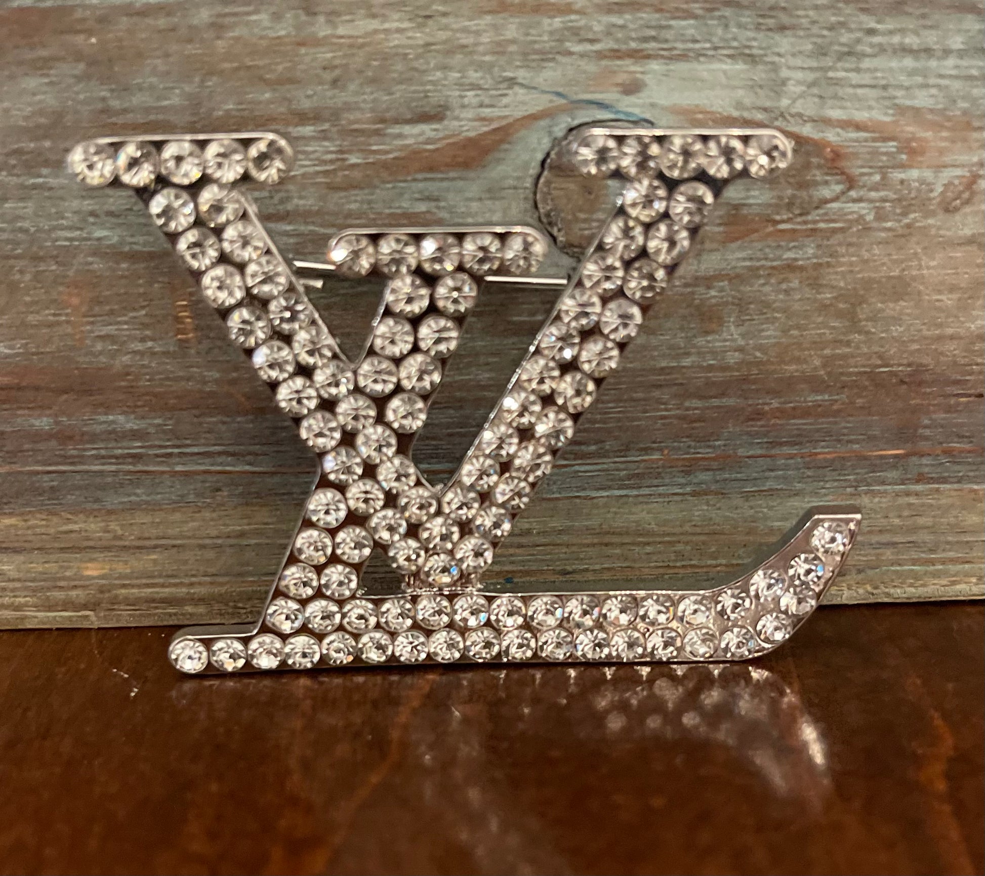 Classy Silver Signature LV Brooch – Her Class Boutique